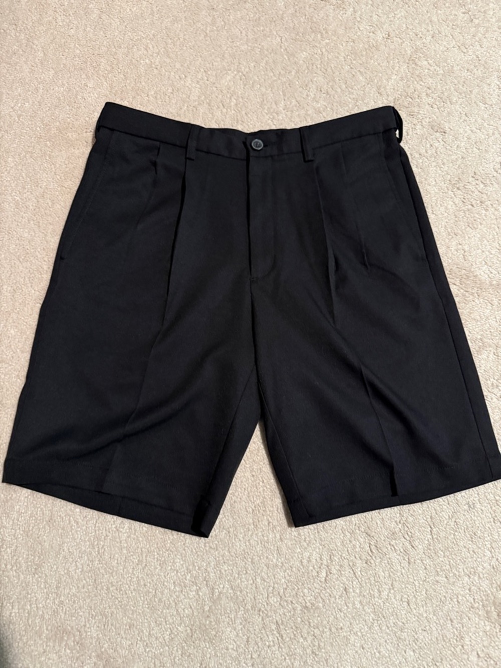 Men's Black Flat-Front Dress Golf Shorts